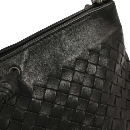 Bottega Veneta Black Lambskin Intrecciato Handbag