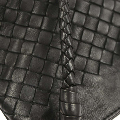 Bottega Veneta Black Lambskin Intrecciato Handbag