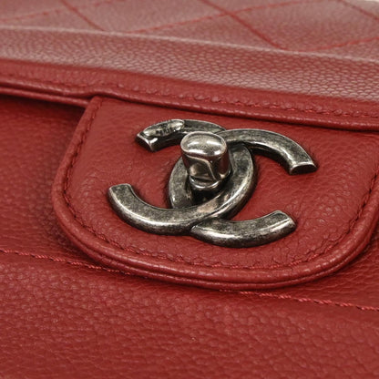 Chanel 2014-2015 Red Caviar Shoulder Bag