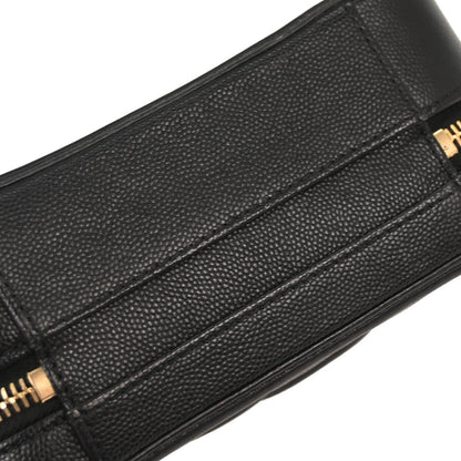 Chanel 2018 Black Caviar Filigree 2way Shoulder Vanity Handbag