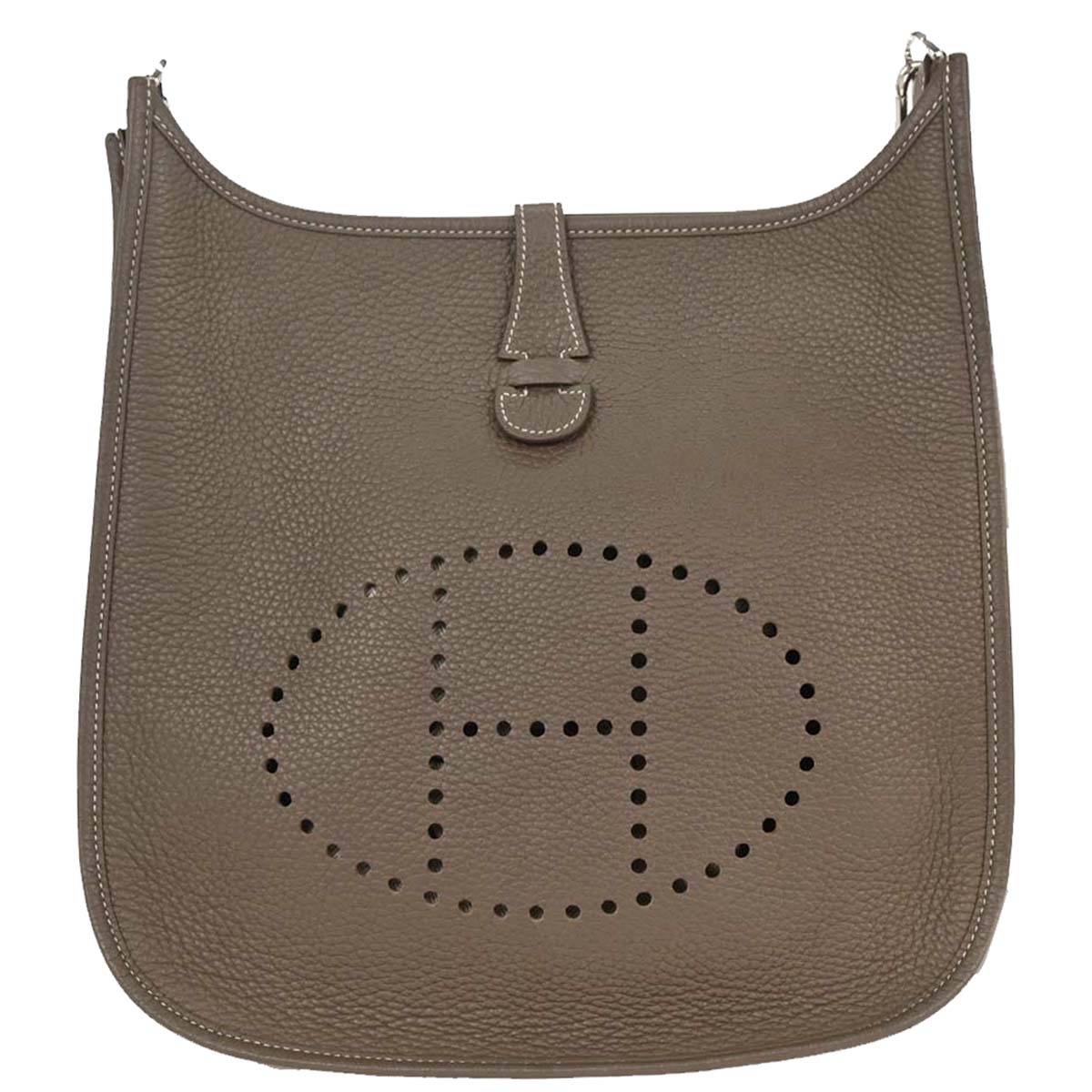 Hermes Etoupe Taurillon Clemence Evelyne 3 29 PM Shoulder Bag