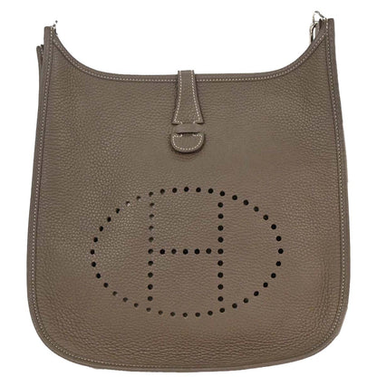 Hermes Etoupe Taurillon Clemence Evelyne 3 29 PM Shoulder Bag