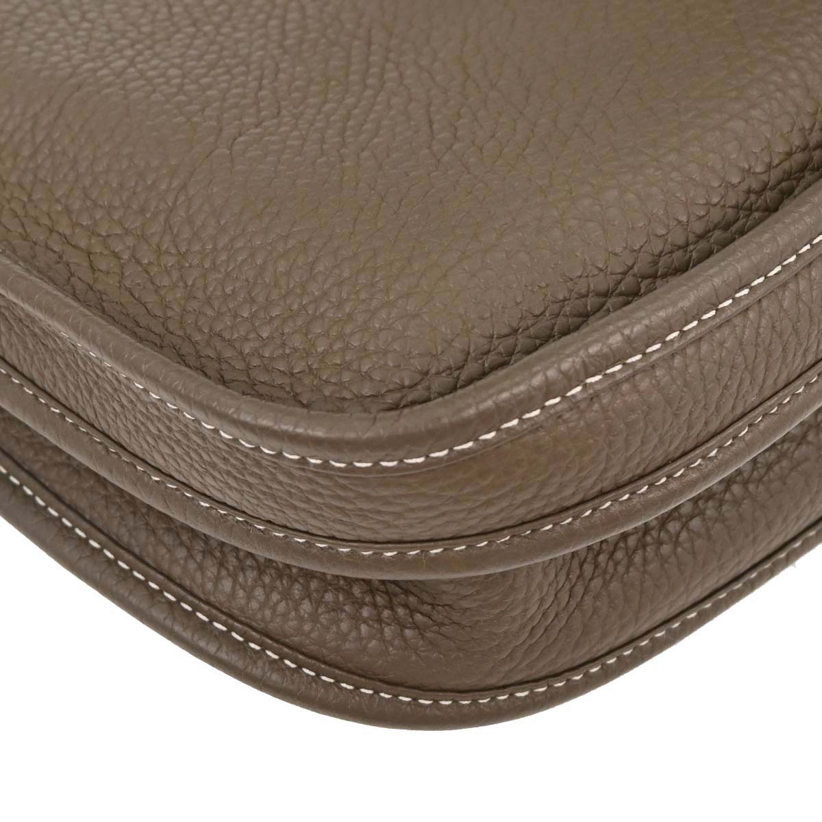 Hermes Etoupe Taurillon Clemence Evelyne 3 29 PM Shoulder Bag