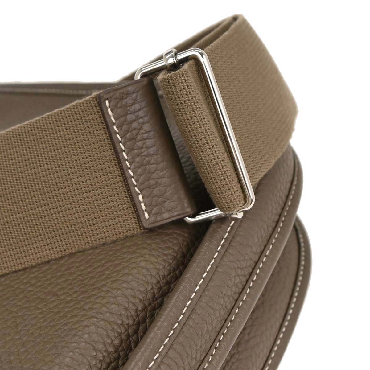 Hermes Etoupe Taurillon Clemence Evelyne 3 29 PM Shoulder Bag