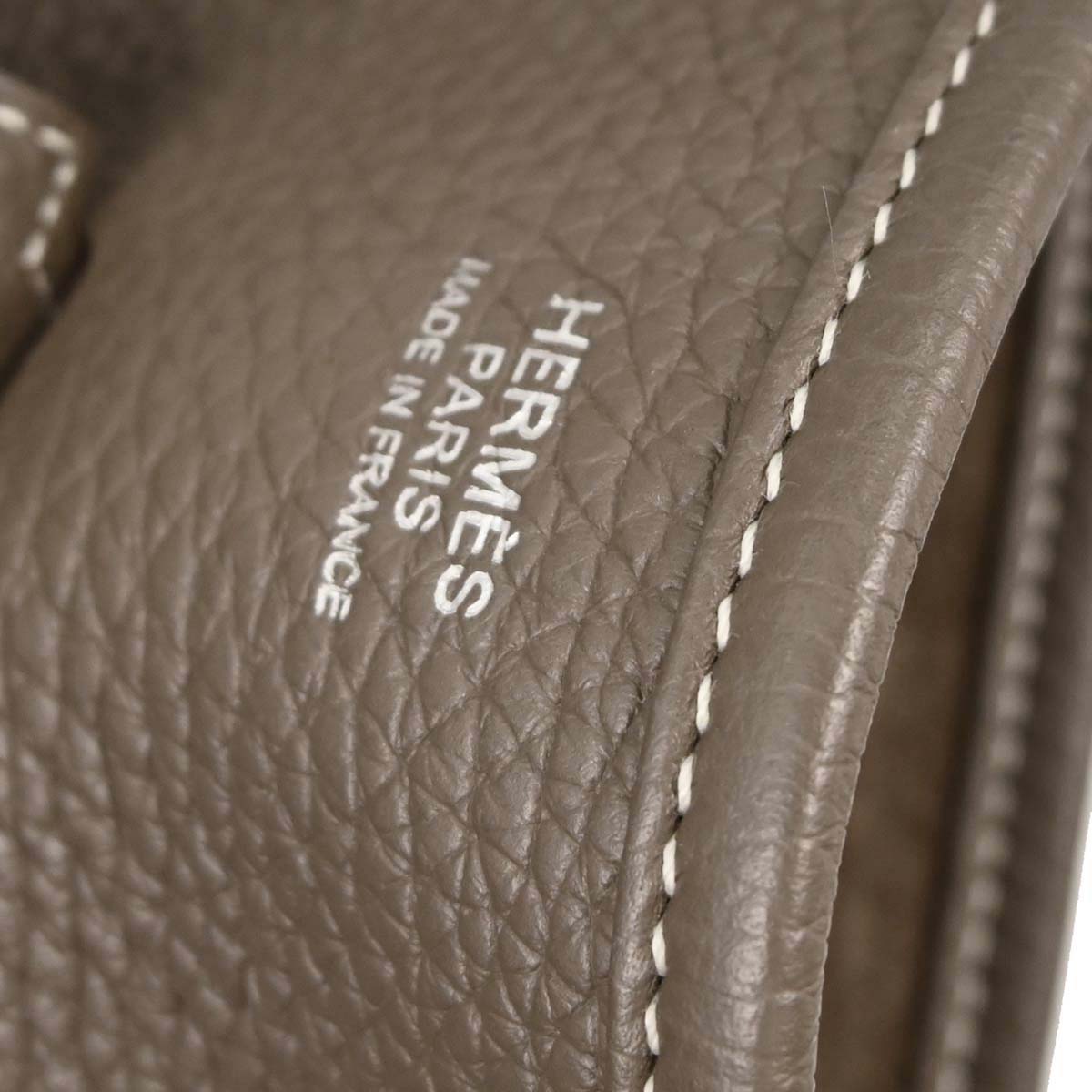 Hermes Etoupe Taurillon Clemence Evelyne 3 29 PM Shoulder Bag