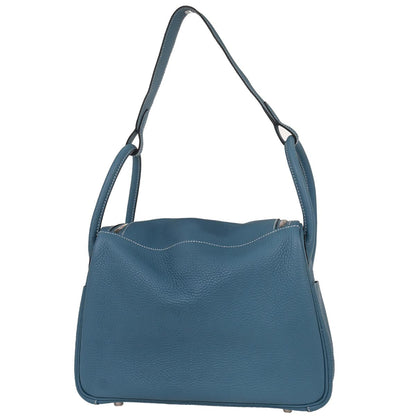 Hermes Blue Jean Taurillon Clemence Lindy 30 Shoulder Bag