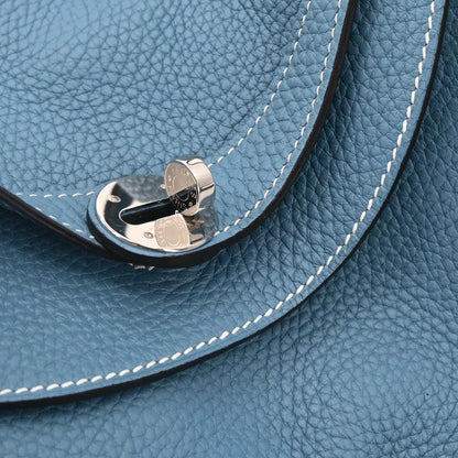 Hermes Blue Jean Taurillon Clemence Lindy 30 Shoulder Bag