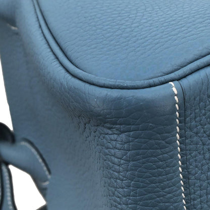 Hermes Blue Jean Taurillon Clemence Lindy 30 Shoulder Bag