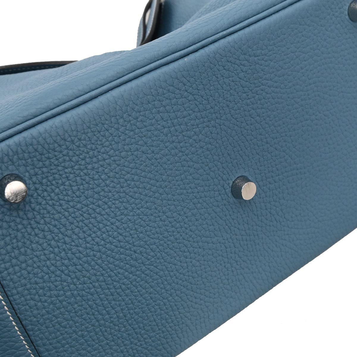 Hermes Blue Jean Taurillon Clemence Lindy 30 Shoulder Bag