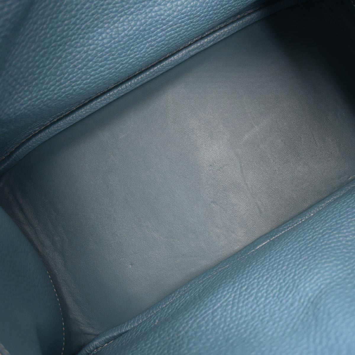 Hermes Blue Jean Taurillon Clemence Lindy 30 Shoulder Bag