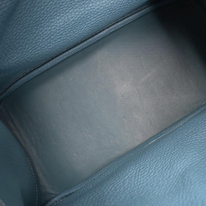 Hermes Blue Jean Taurillon Clemence Lindy 30 Shoulder Bag