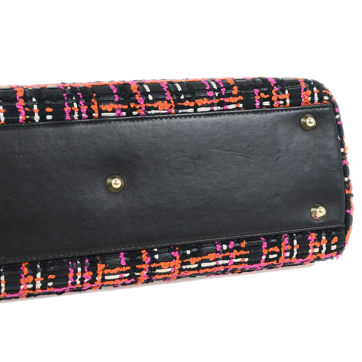 Christian Dior * Black Tweed Large Lady Dior Cannage Handbag