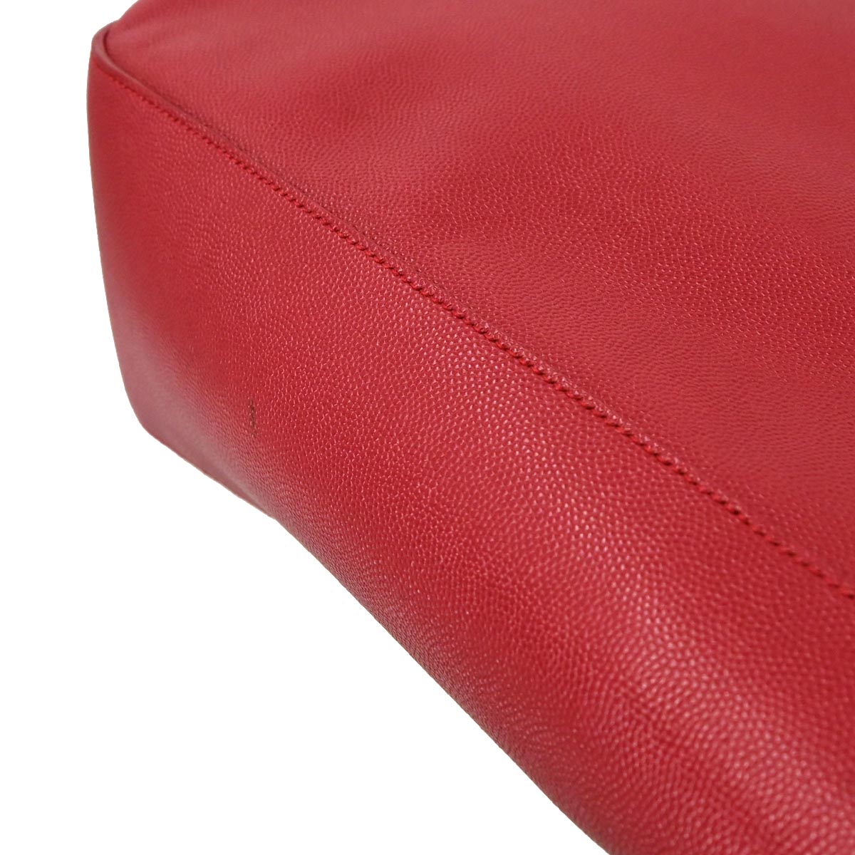 Saint Laurent Red Leather Sac Museum Tote Handbag