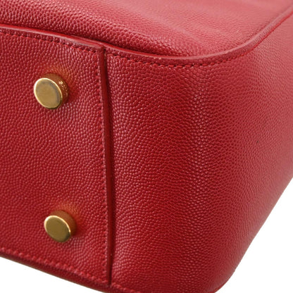 Saint Laurent Red Leather Sac Museum Tote Handbag