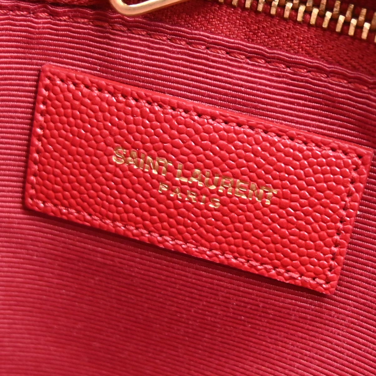 Saint Laurent Red Leather Sac Museum Tote Handbag