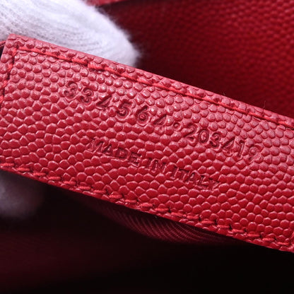 Saint Laurent Red Leather Sac Museum Tote Handbag