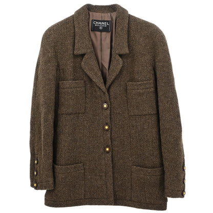 Chanel Single Breasted Jacket Brown