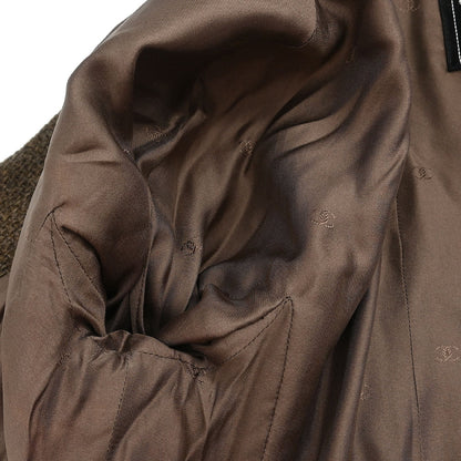 Chanel Single Breasted Jacket Brown
