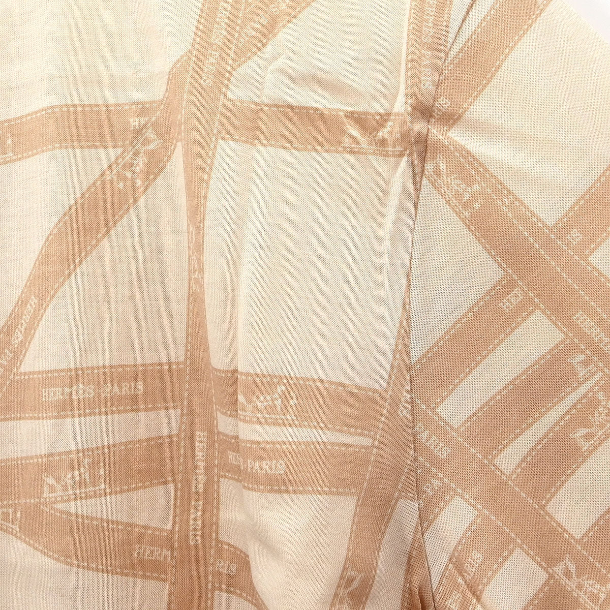 Hermes T-shirt Top Light Beige #S