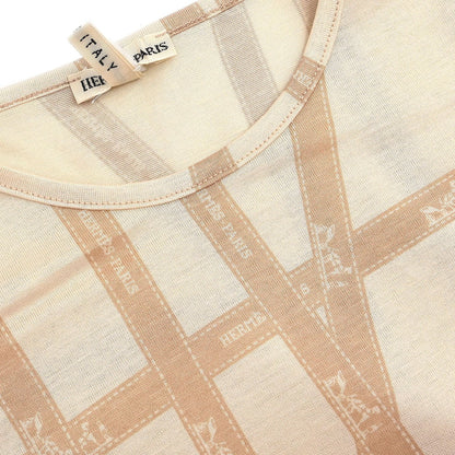 Hermes T-shirt Top Light Beige #S