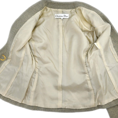 Christian Dior Setup Suit Jacket Skirt Brown #36–38
