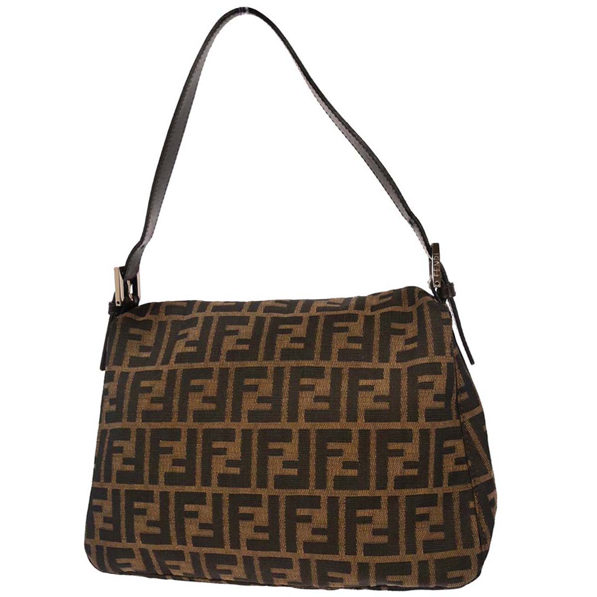 Fendi Brown Canvas Zucca Mamma Baguette Handbag
