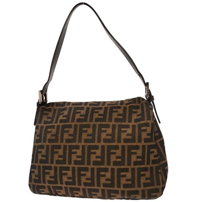 Fendi Brown Canvas Zucca Mamma Baguette Handbag