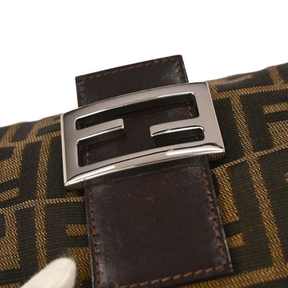 Fendi Brown Canvas Zucca Mamma Baguette Handbag