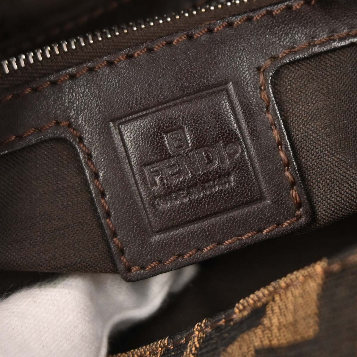 Fendi Brown Canvas Zucca Mamma Baguette Handbag