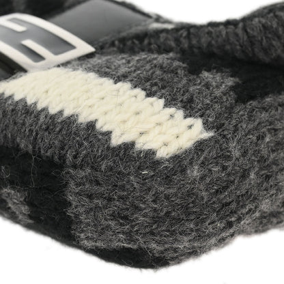 Fendi Gray Wool Baguette Handbag