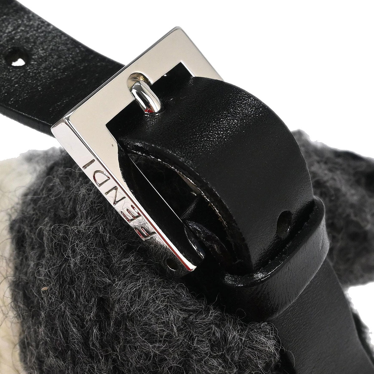 Fendi Gray Wool Baguette Handbag