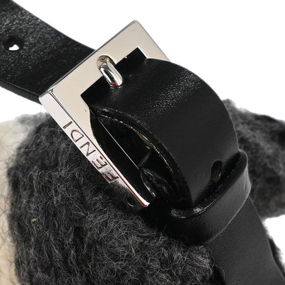 Fendi Gray Wool Baguette Handbag