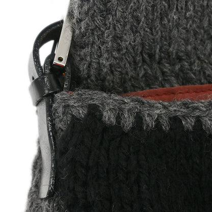 Fendi Gray Wool Baguette Handbag