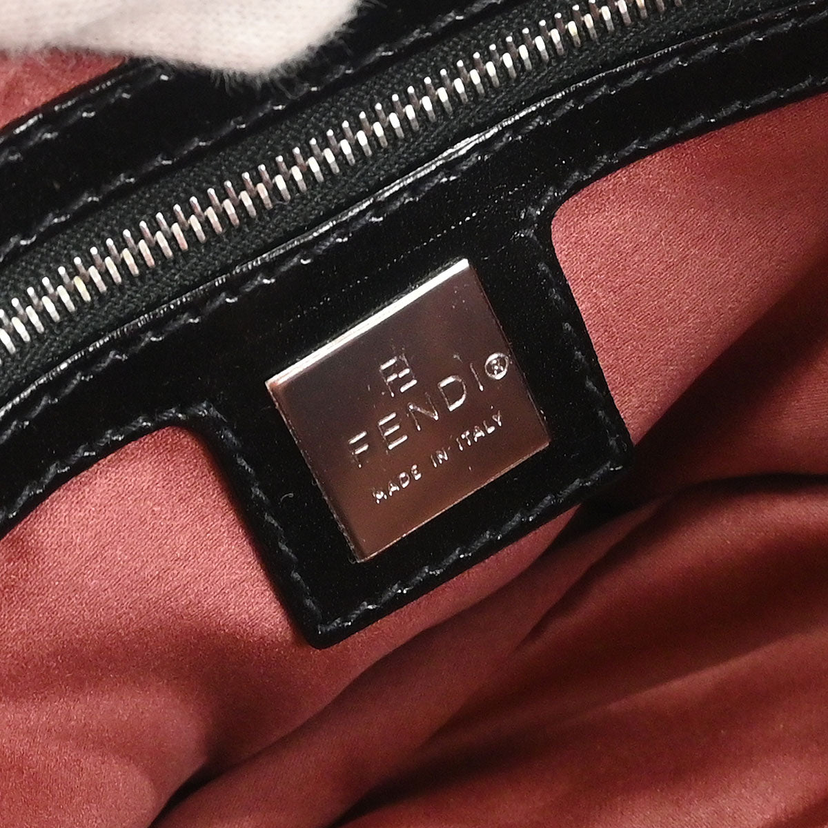 Fendi Gray Wool Baguette Handbag