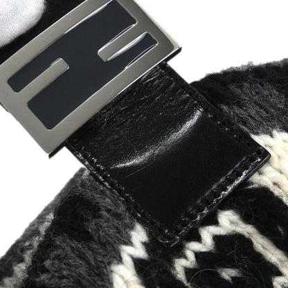 Fendi Gray Wool Baguette Handbag