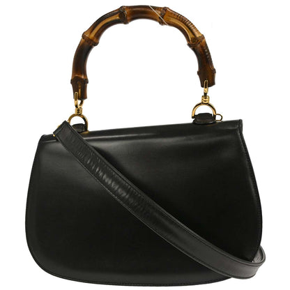 Gucci Black Bamboo 2way Shoulder Handbag