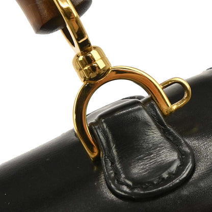 Gucci Black Bamboo 2way Shoulder Handbag