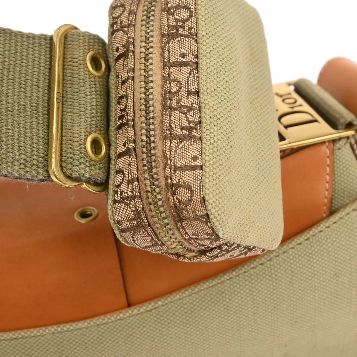 Christian Dior Green Beige Street Chic Columbus Shoulder Bag