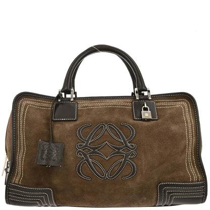 Loewe Brown Suede Amazona 36 Handbag