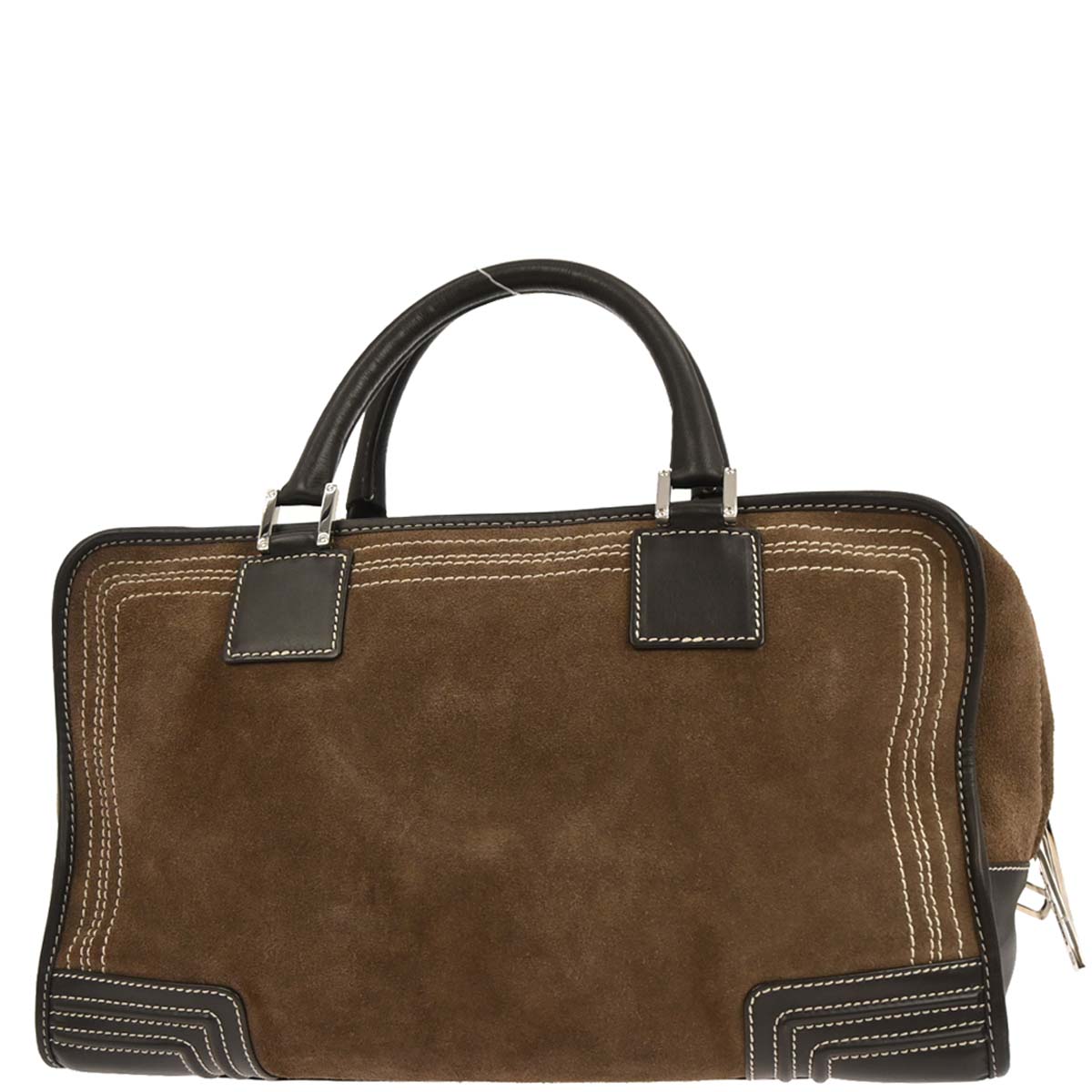 Loewe Brown Suede Amazona 36 Handbag