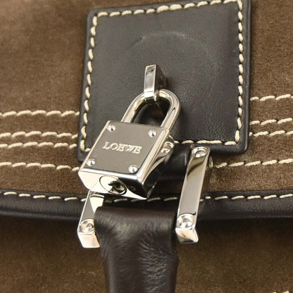 Loewe Brown Suede Amazona 36 Handbag