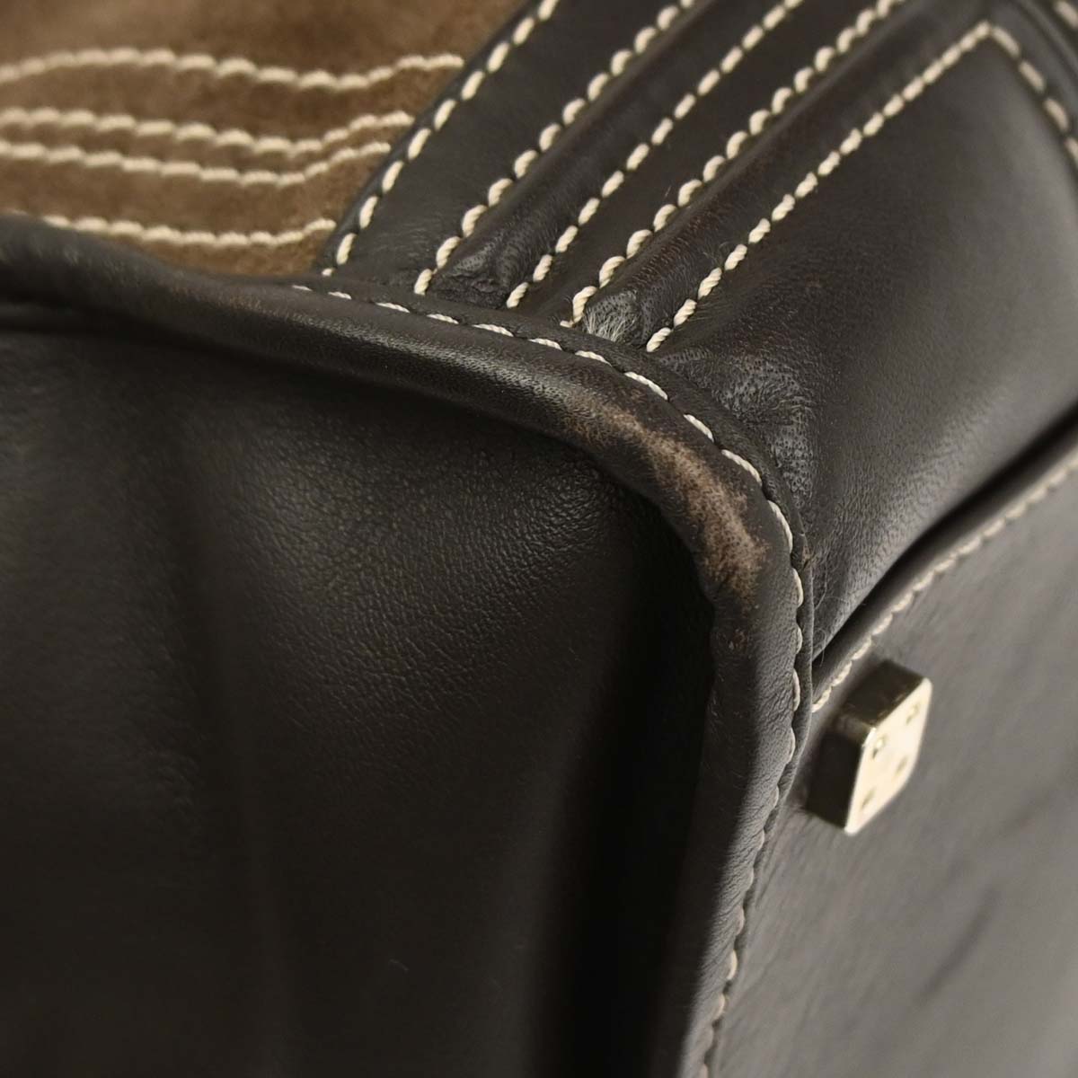 Loewe Brown Suede Amazona 36 Handbag