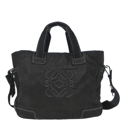 Loewe * Black Leather Tote 2way Shoulder Handbag