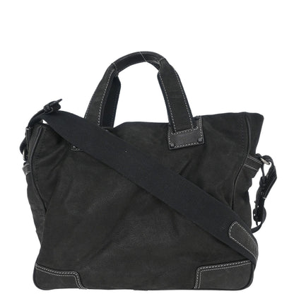 Loewe * Black Leather Tote 2way Shoulder Handbag