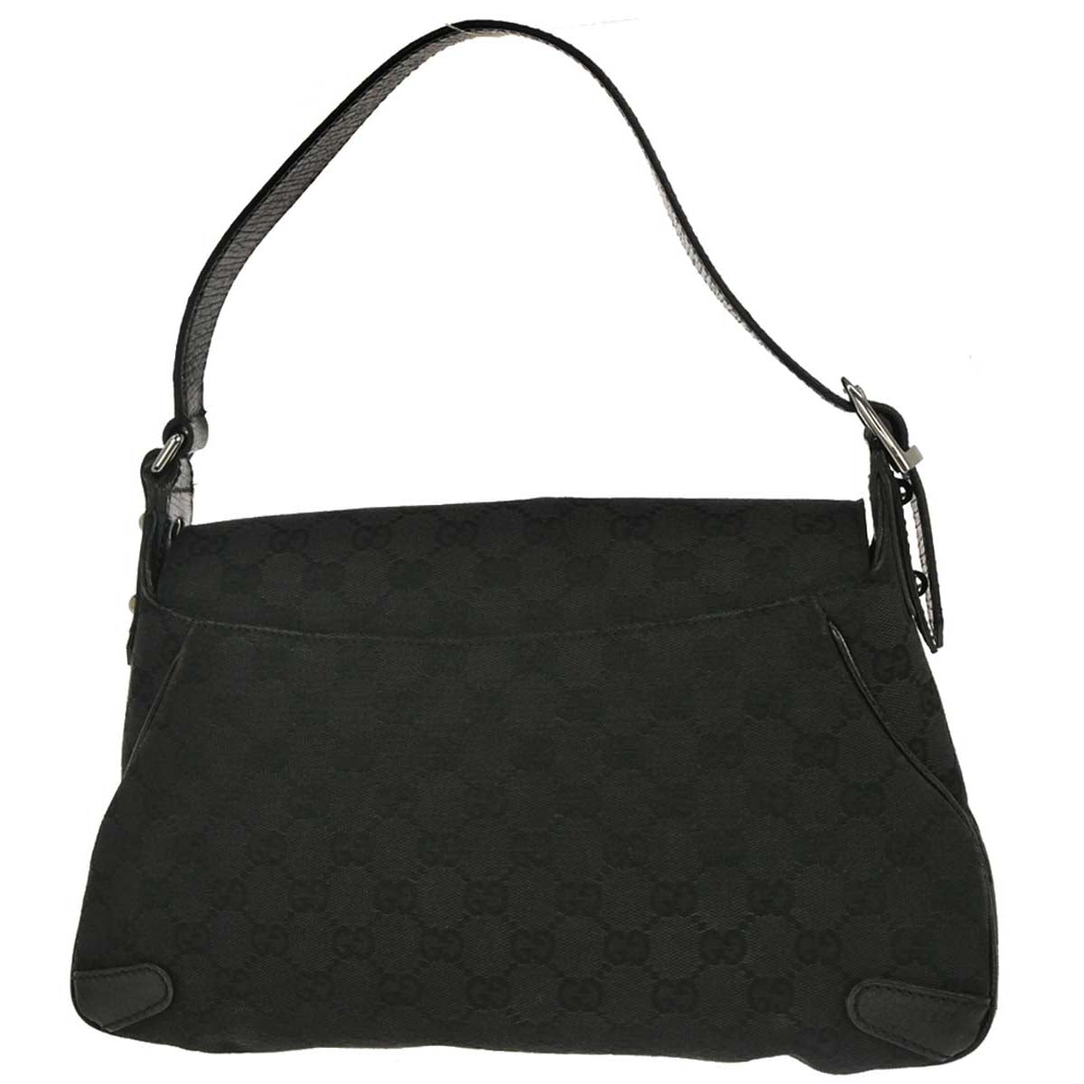 Gucci Black Horsebit GG Shoulder Bag