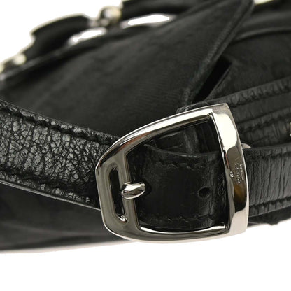 Gucci Black Horsebit GG Shoulder Bag