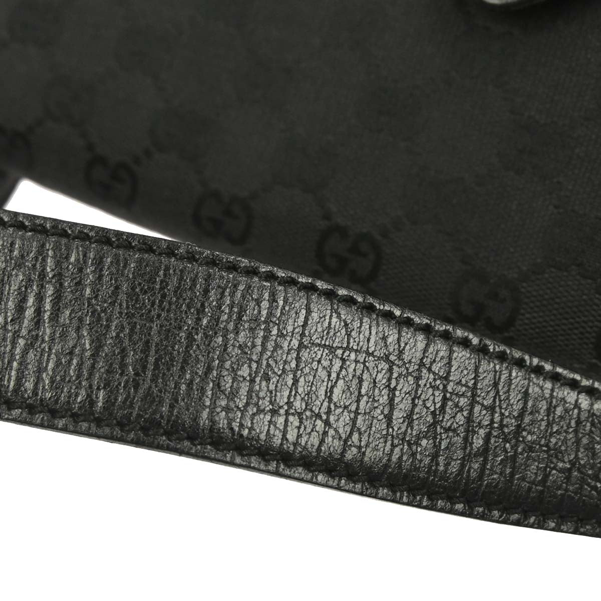 Gucci Black Horsebit GG Shoulder Bag