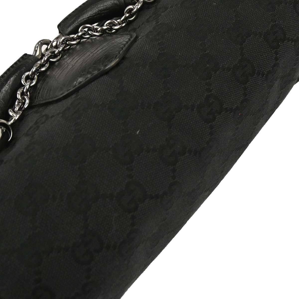 Gucci Black Horsebit GG Shoulder Bag