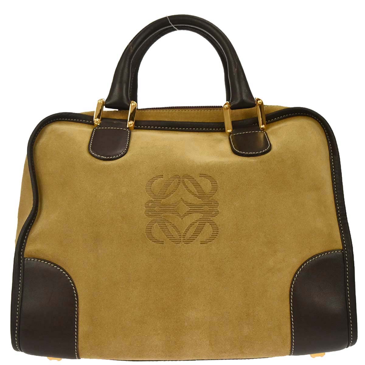 Loewe Beige Brown Suede Amazona 32 Handbag