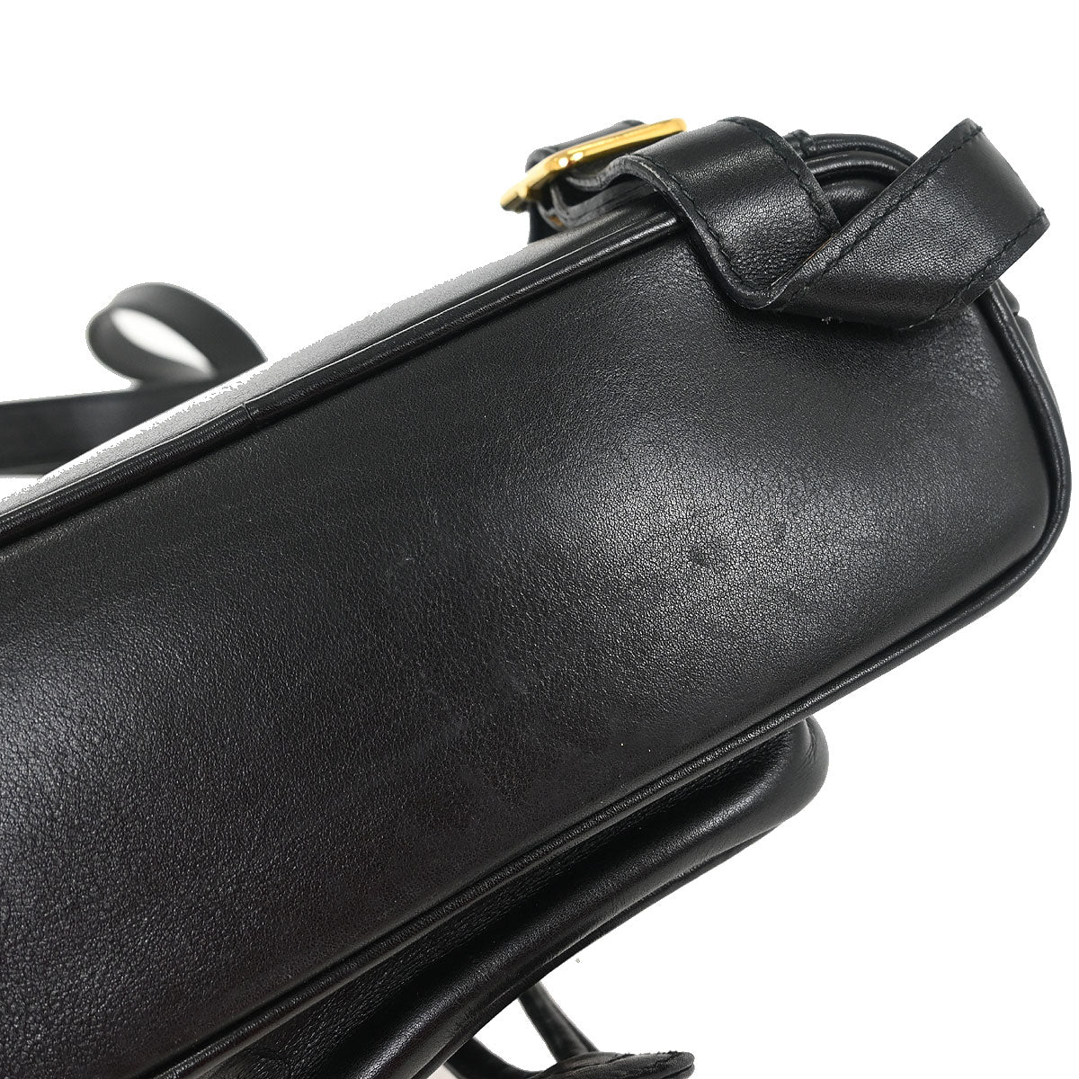 Gucci Black Leather Bamboo Backpack